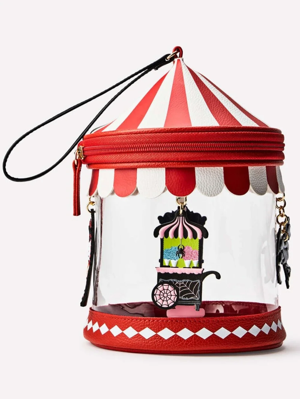 Bath Body Works Halloween Carousel Circus Tent Wristlet Cosmetic Bag Decor NEW